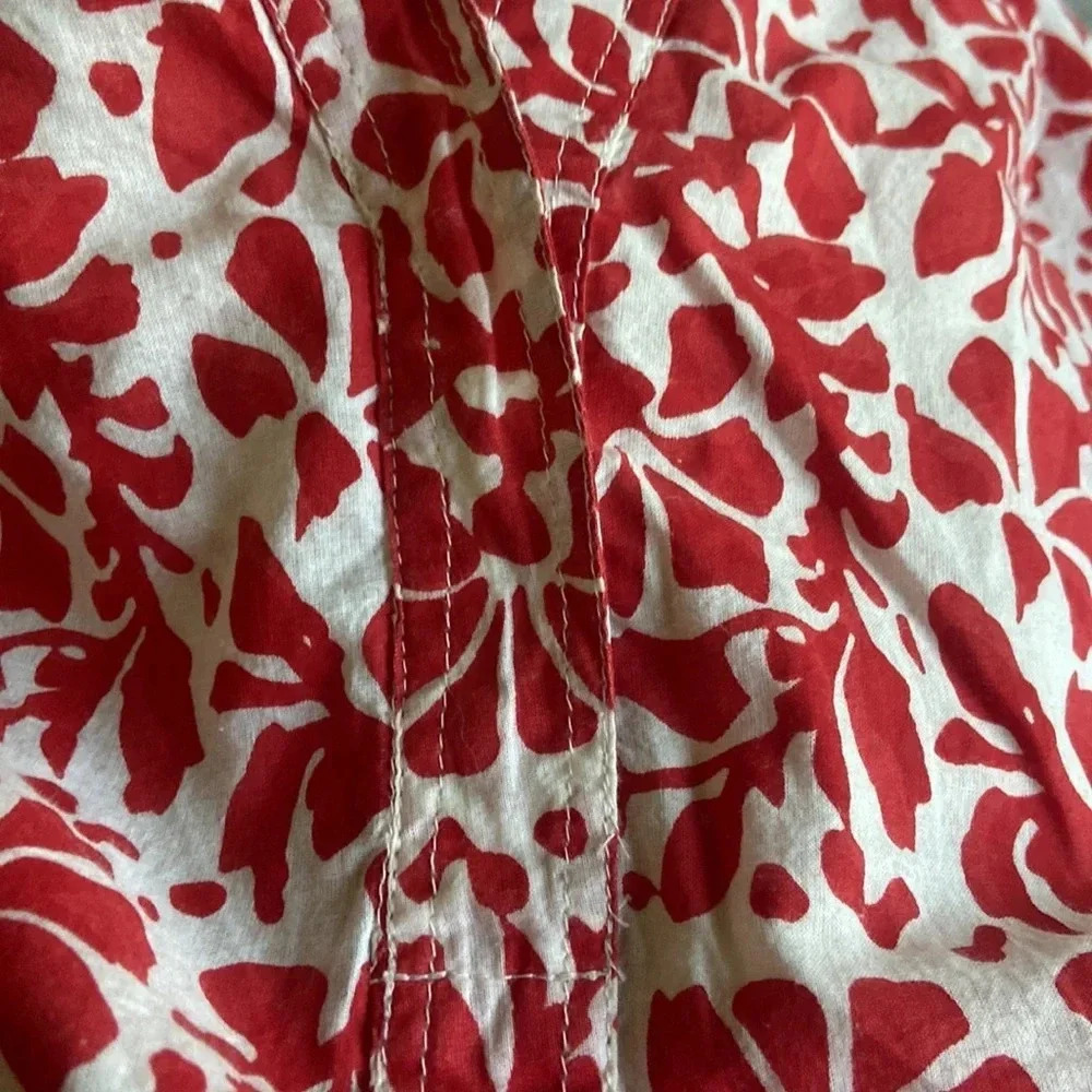 Gerard Darel Cotton Voile Popover Blouse Stamped Floral Sz 42 100% Cotton - Picture 7 of 7